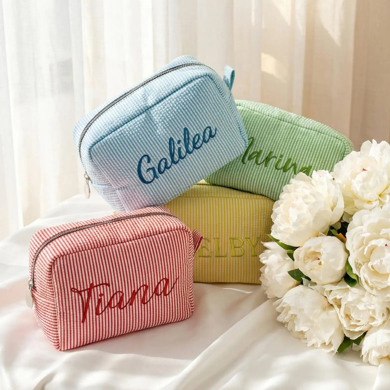 Personalized Embroidered Makeup Bag with Name
