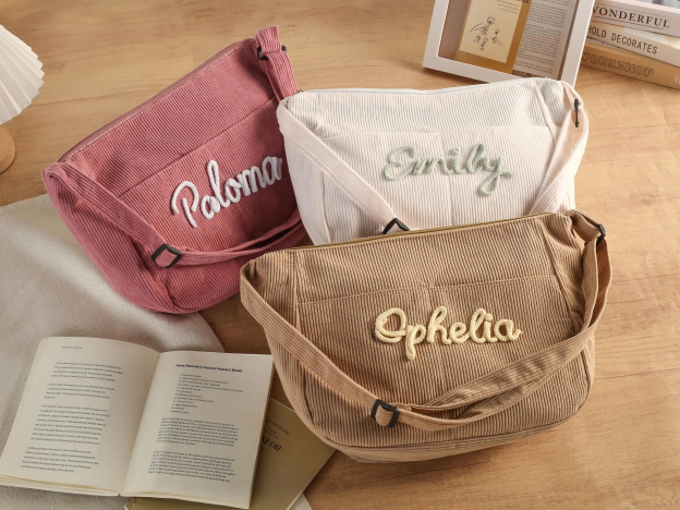 Personalized Retro Corduroy Bag