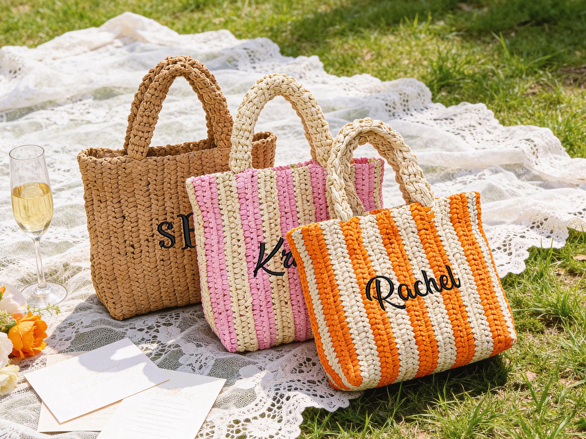 Personalized Embroidery Name Beach Straw Bag