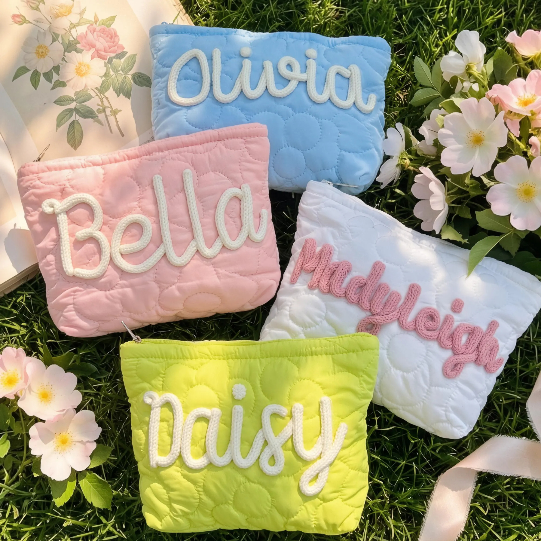 Personalized Quilted Makeup Bag