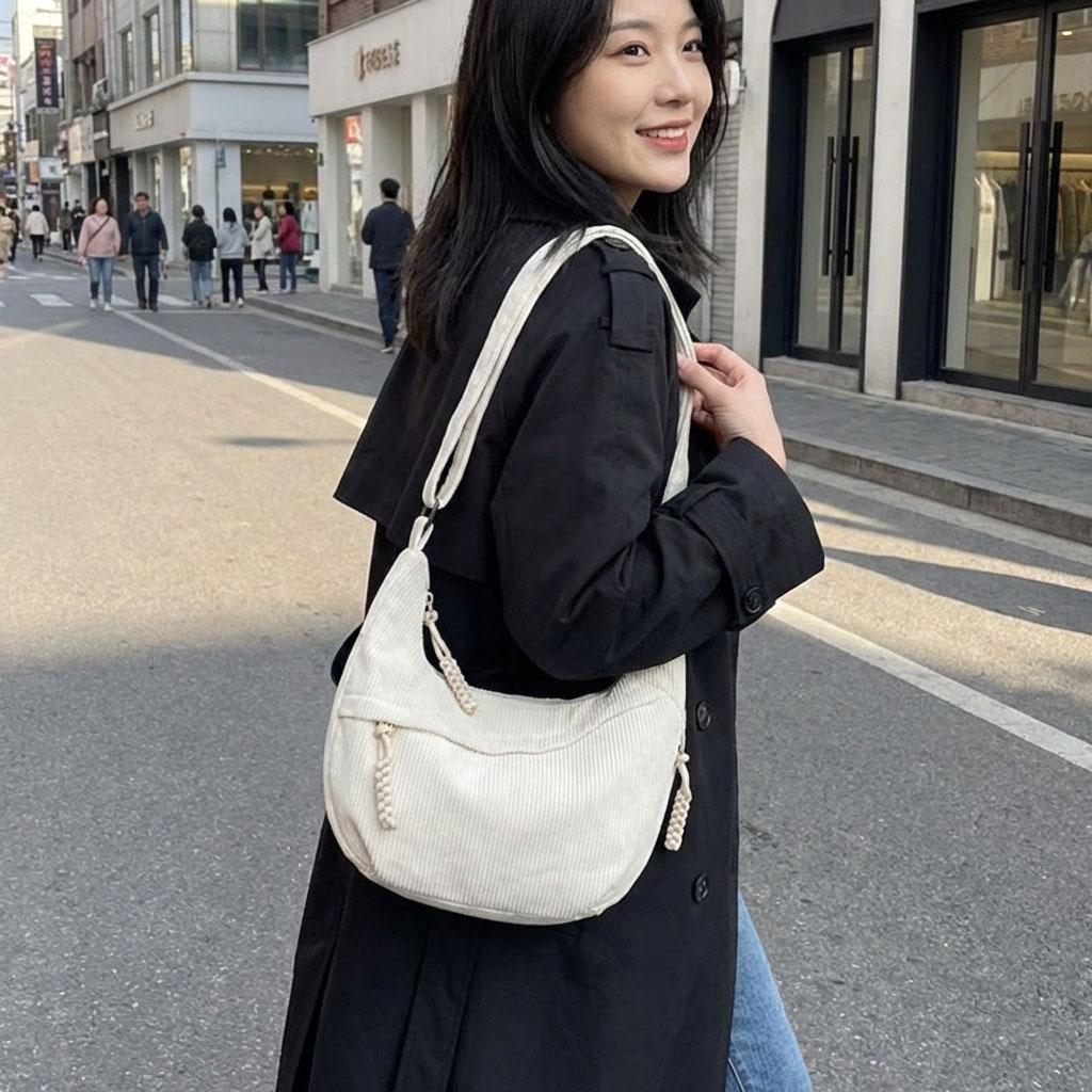 Personalized Corduroy Crossbody Bag