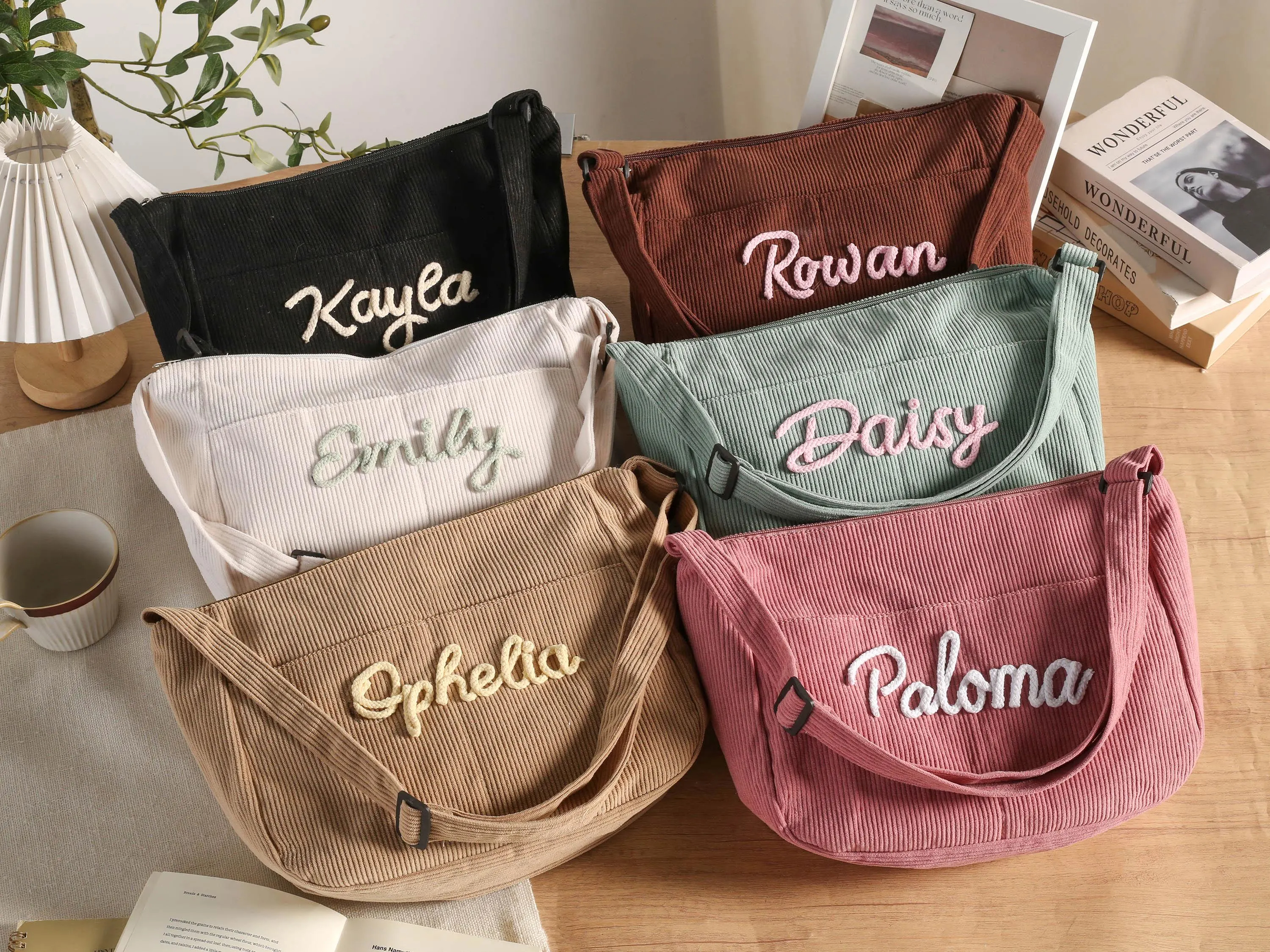 Personalized Retro Corduroy Bag