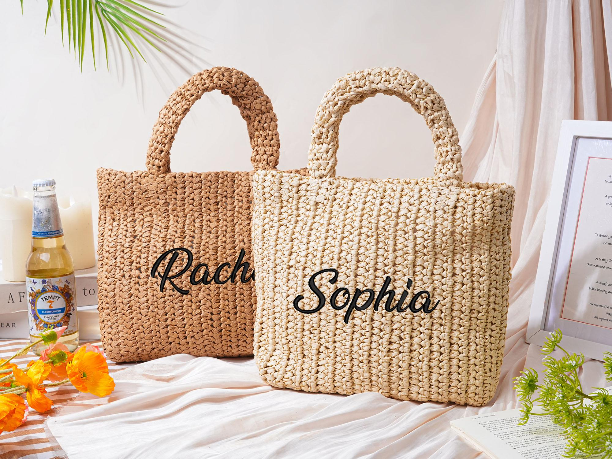 Personalized Embroidery Name Beach Straw Bag