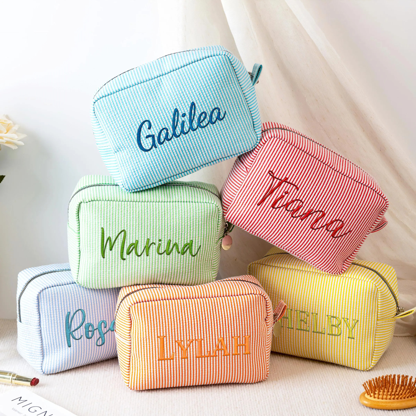 Personalized Embroidered Makeup Bag with Name