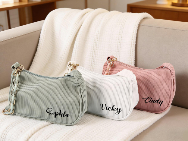 Personalized Corduroy Shoulder Bag