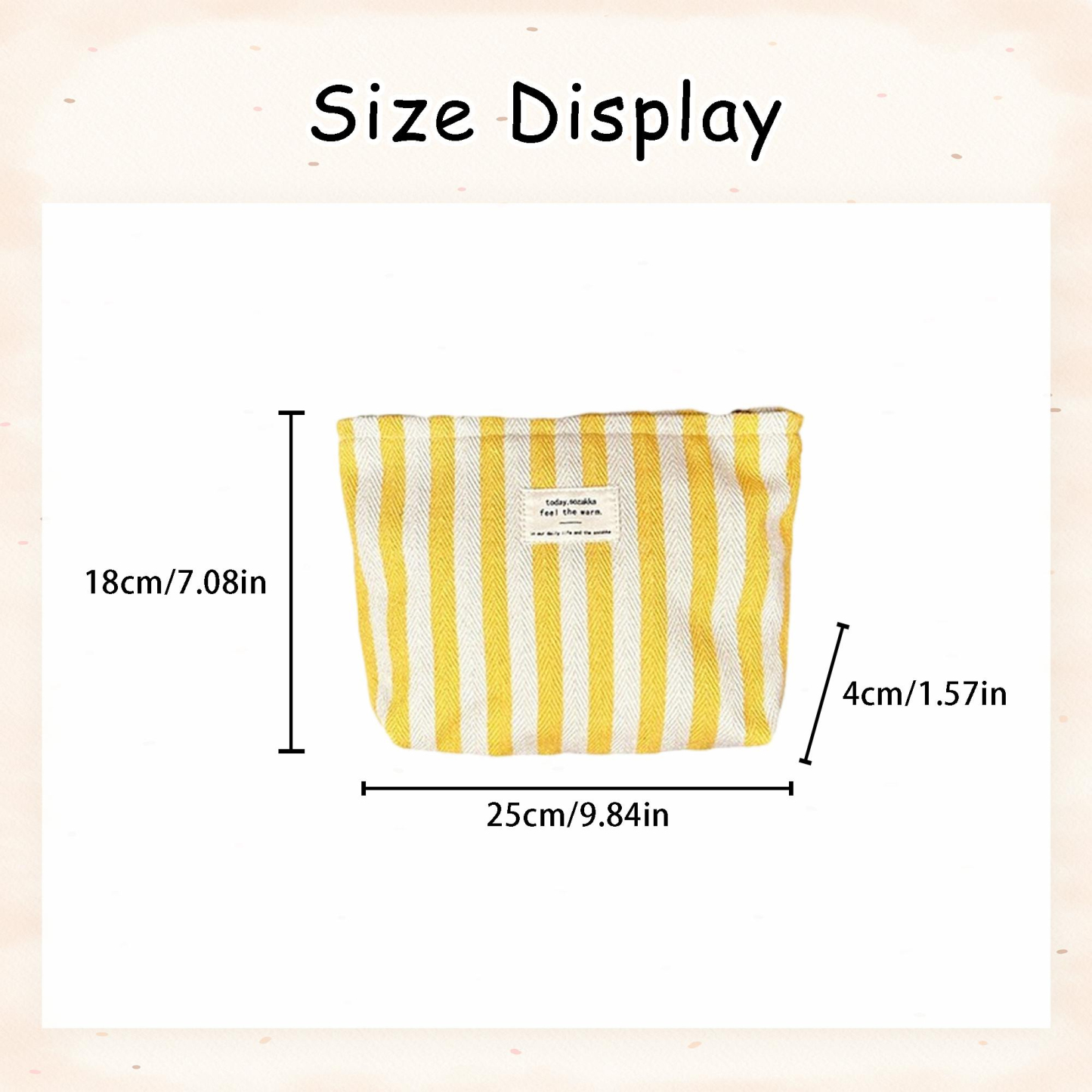 Pastel Striped Monogramed Makeup Bag