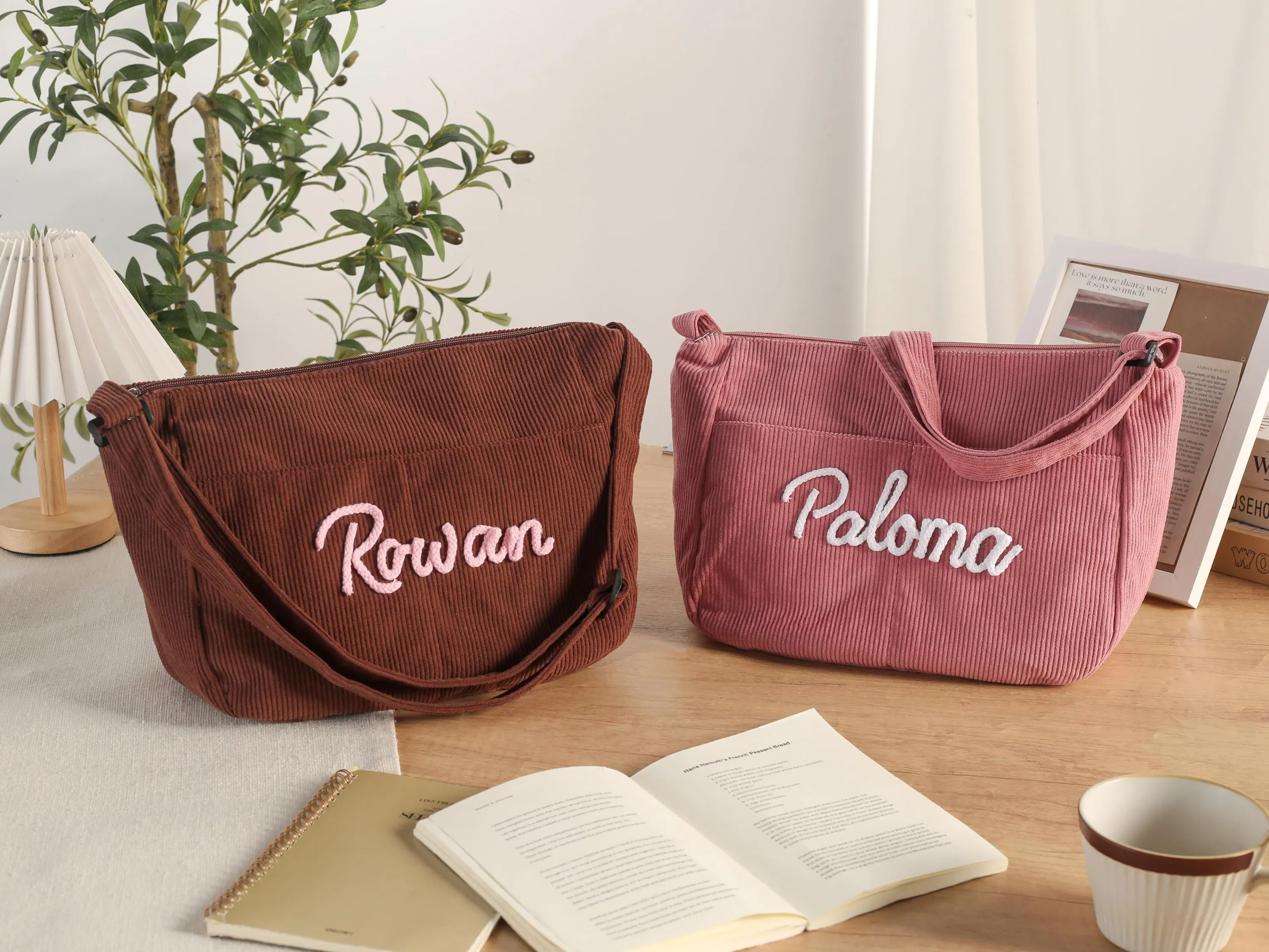 Personalized Retro Corduroy Bag