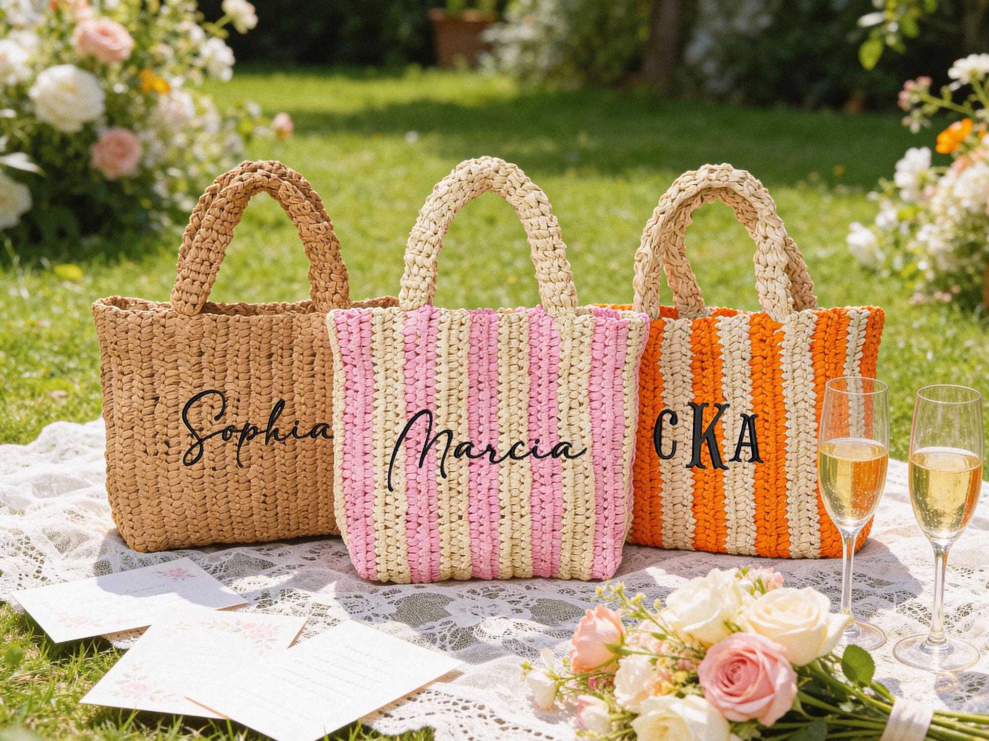 Personalized Embroidery Name Beach Straw Bag