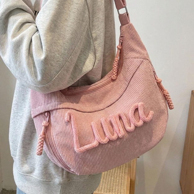 Personalized Corduroy Crossbody Bag