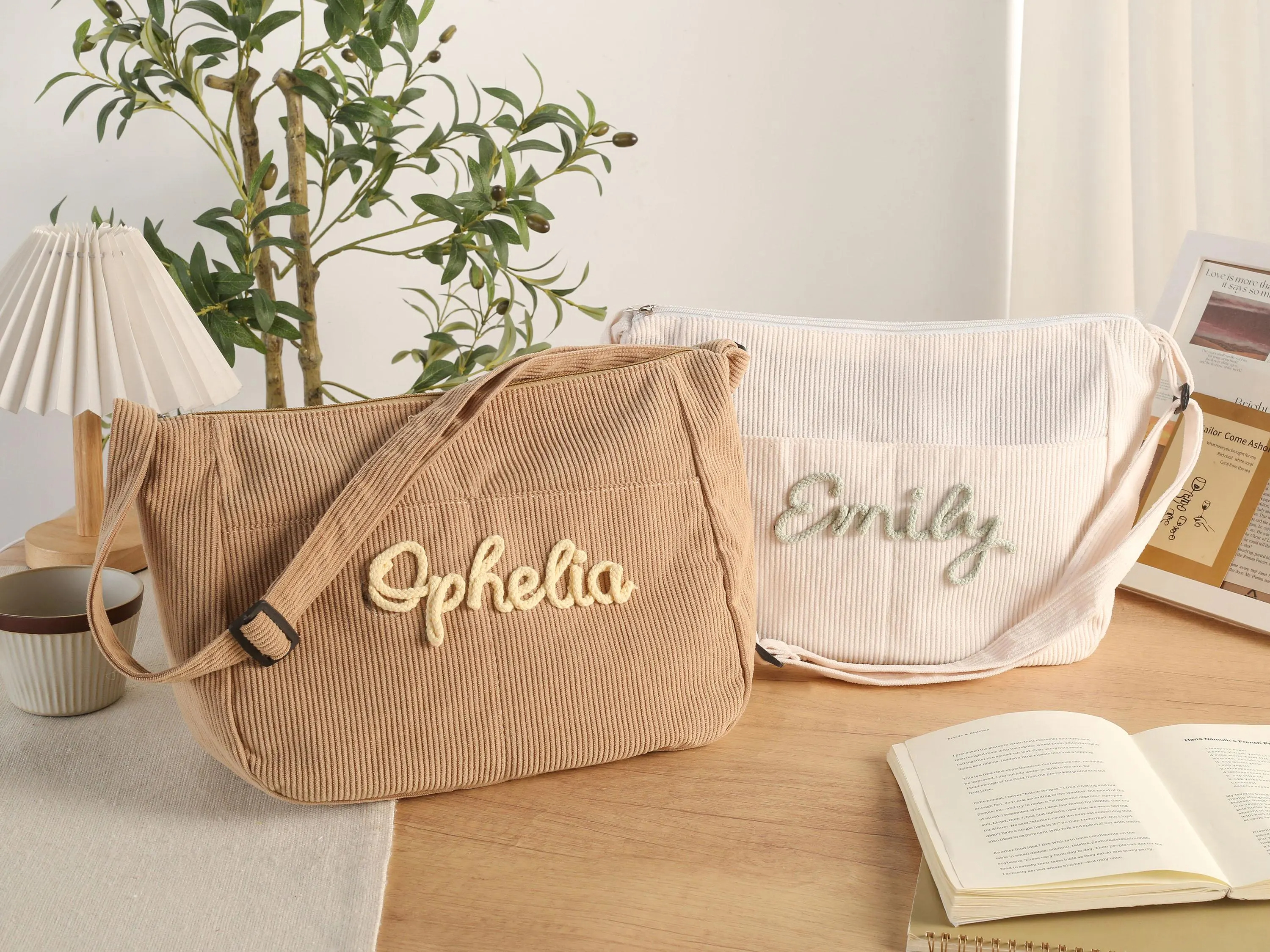 Personalized Retro Corduroy Bag