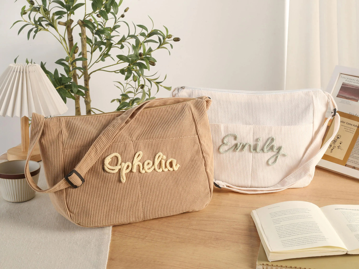 Personalized Retro Corduroy Bag