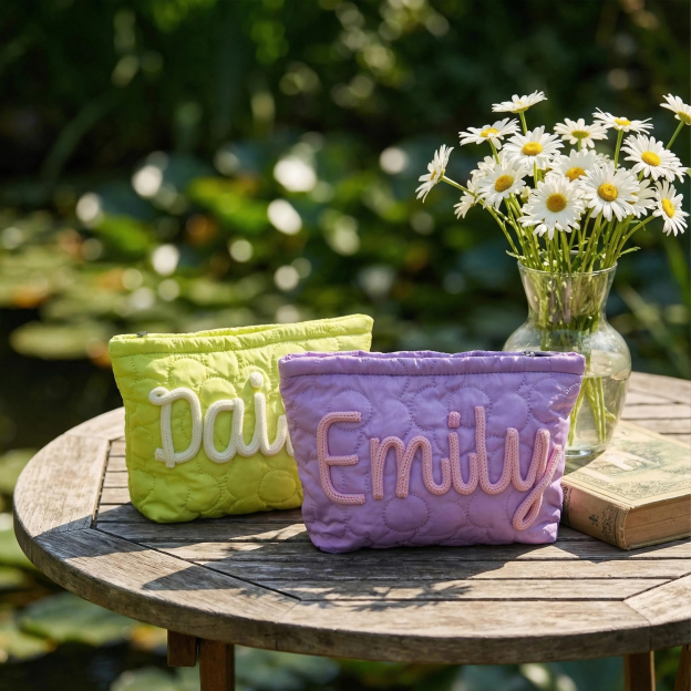 Personalized Quilted Makeup Bag