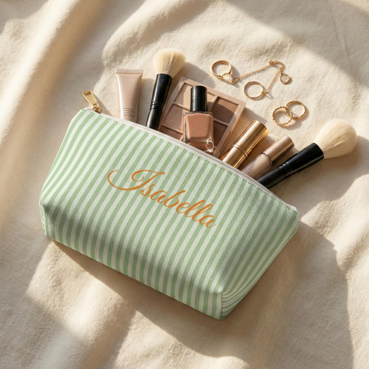 Personalized Makeup Bag: Custom Toiletry Organizer With Zipper