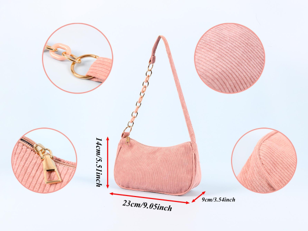 Personalized Corduroy Shoulder Bag