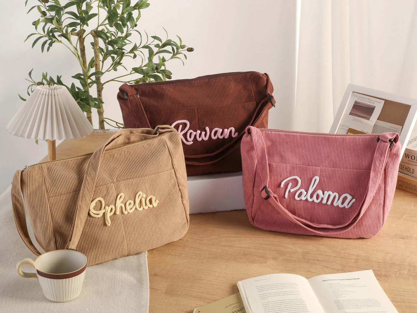 Personalized Retro Corduroy Bag