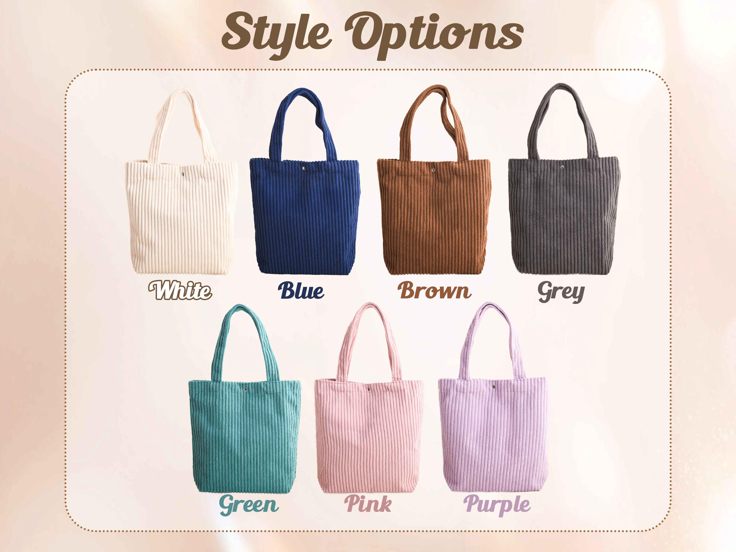 Personalized Embroidered Corduroy Tote