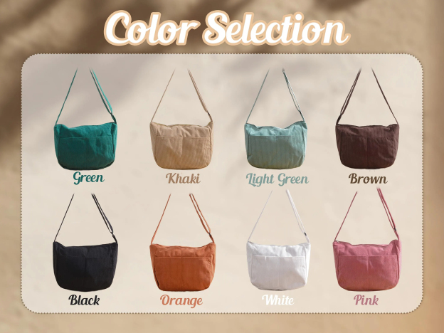 Personalized Retro Corduroy Bag