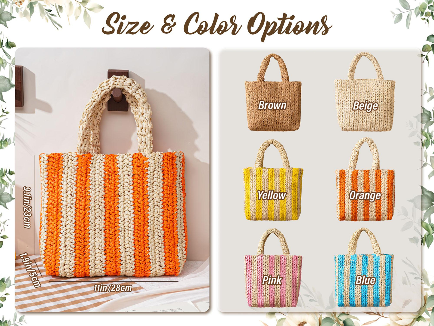 Personalized Embroidery Name Beach Straw Bag