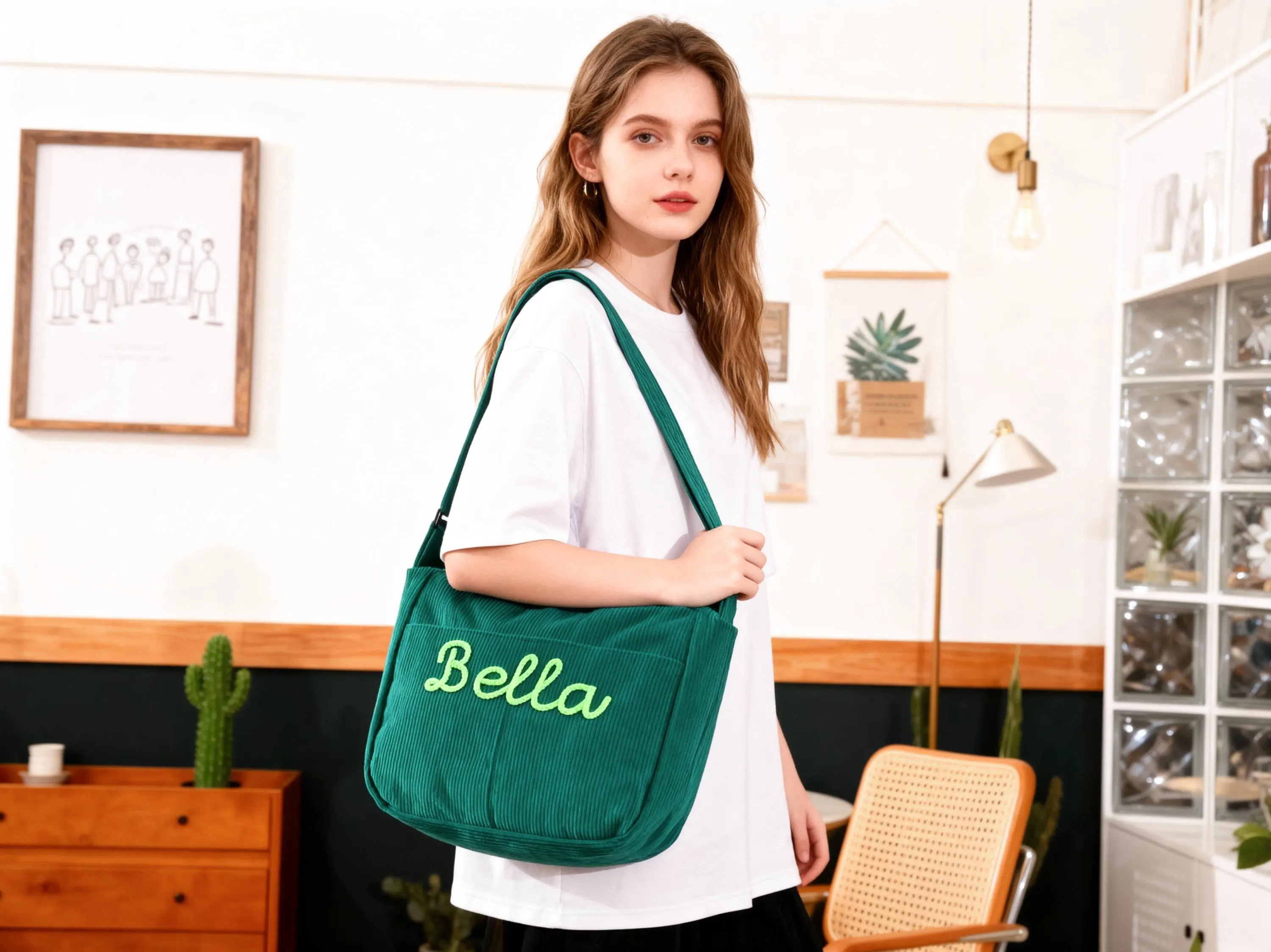 Personalized Corduroy Bag
