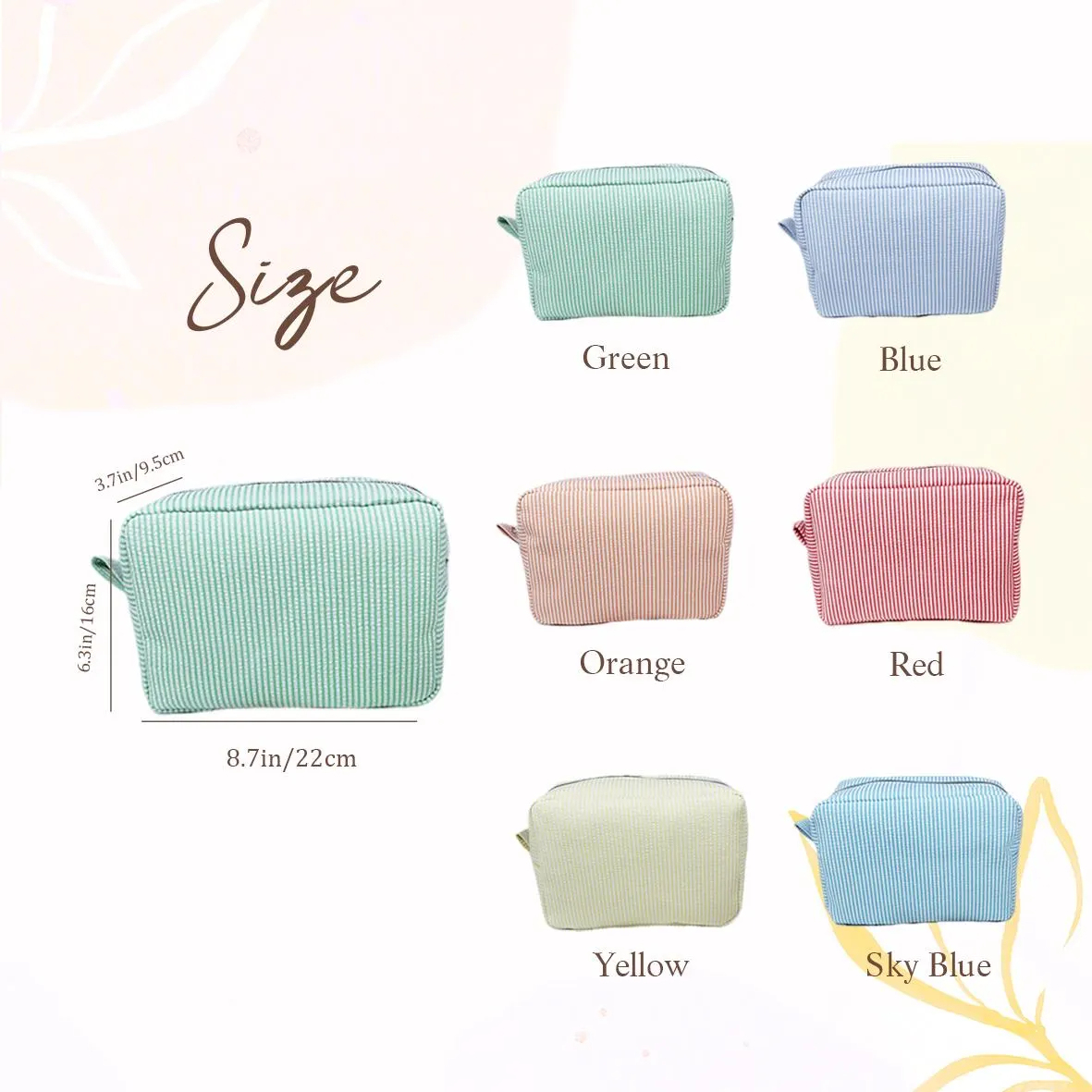 Personalized Embroidered Makeup Bag with Name