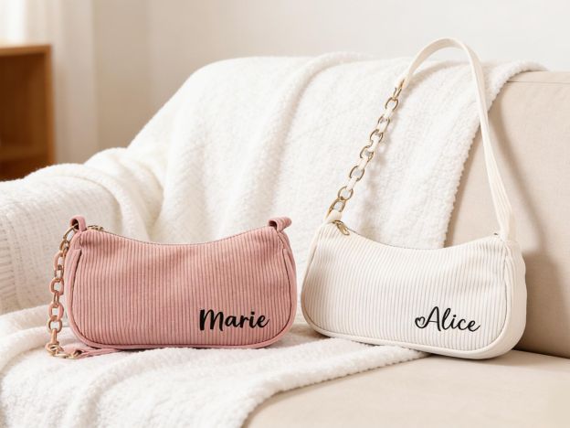 Personalized Corduroy Shoulder Bag