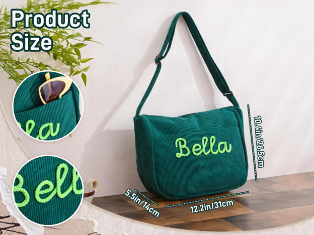 Personalized Corduroy Bag