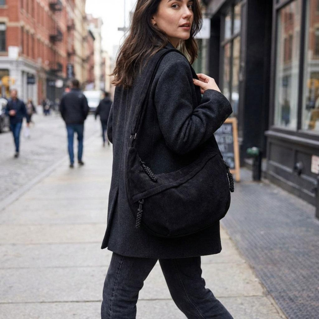 Personalized Corduroy Crossbody Bag