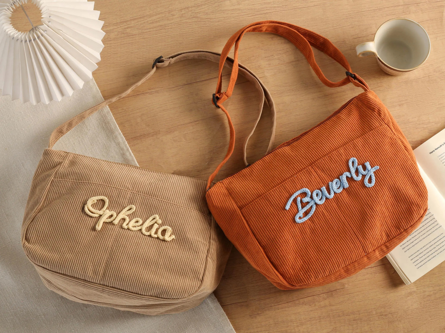Personalized Retro Corduroy Bag