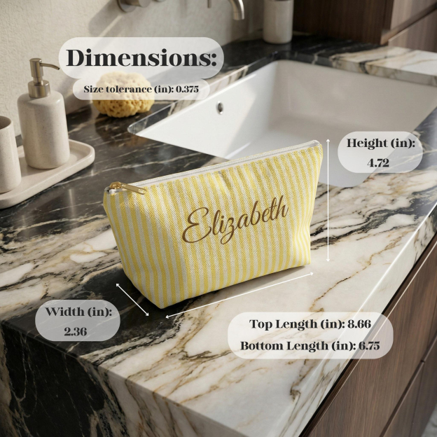 Personalized Makeup Bag: Custom Toiletry Organizer With Zipper