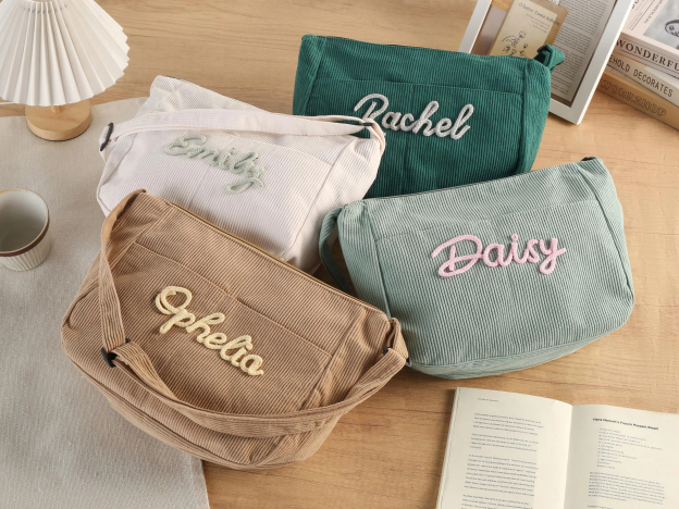 Personalized Retro Corduroy Bag
