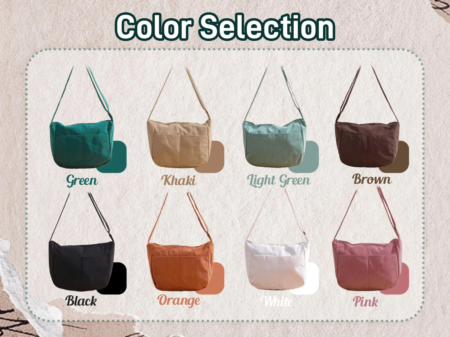 Personalized Corduroy Bag