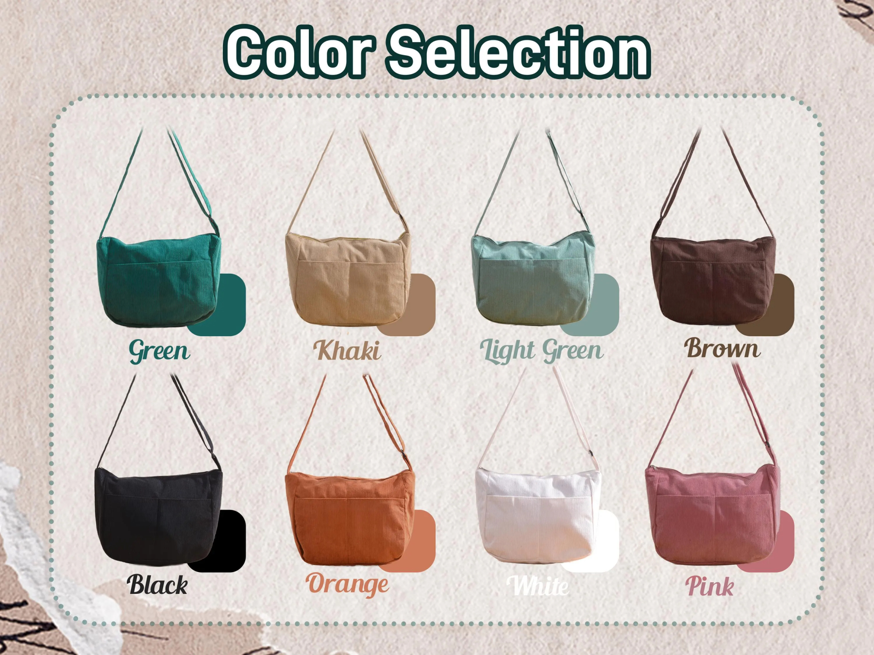 Personalized Corduroy Bag