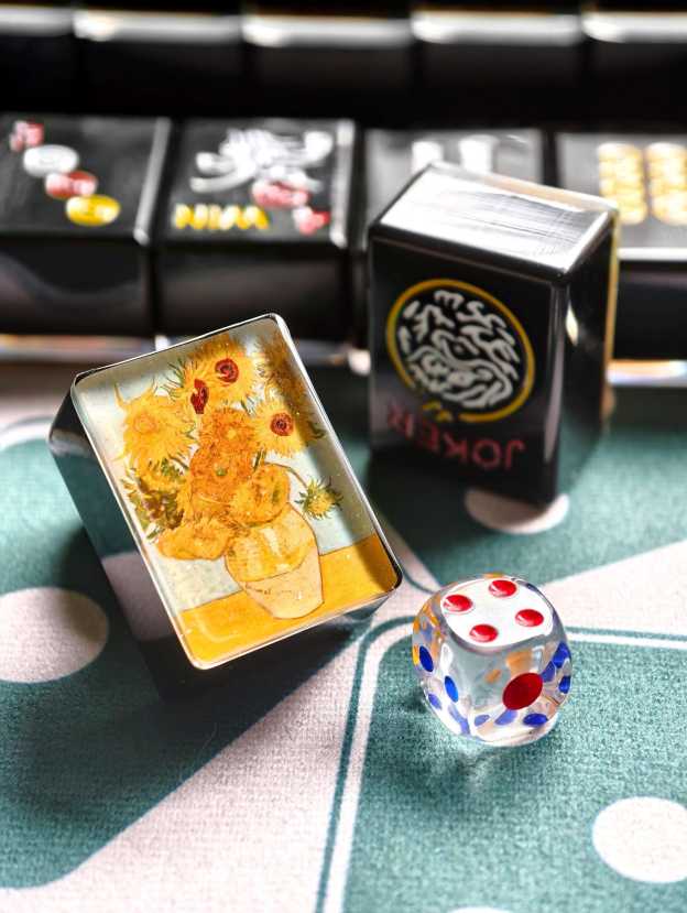 Custom Sunflowers Handcrafted Resin Mahjong Tiles