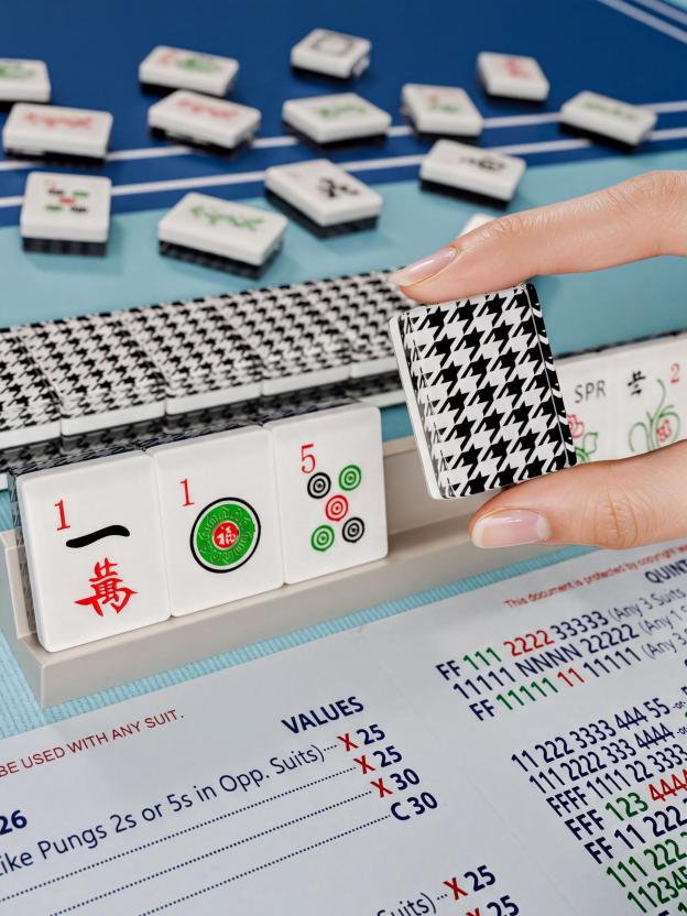 Houndstooth Handcrafted Resin Mahjong Tiles