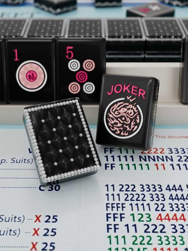 Midnight Pearl Quilted Handcrafted Resin Mahjong Tiles