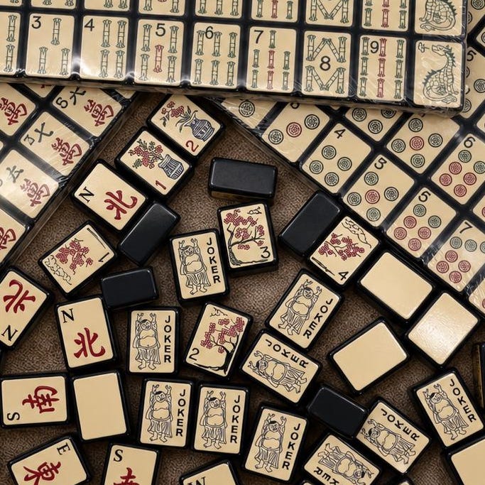 Ebony & Ivory American Mahjong Tiles