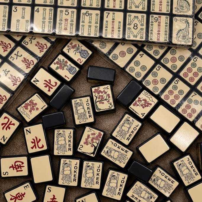 Ebony & Ivory American Mahjong Tiles
