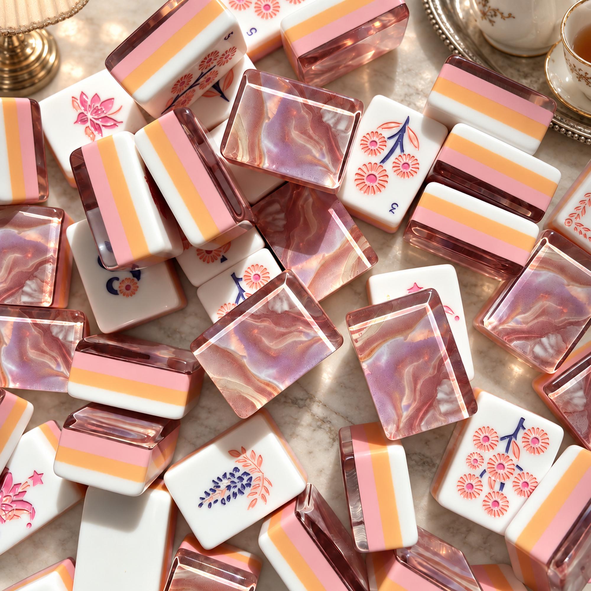 Iridescent Swirl American Mahjong Tiles