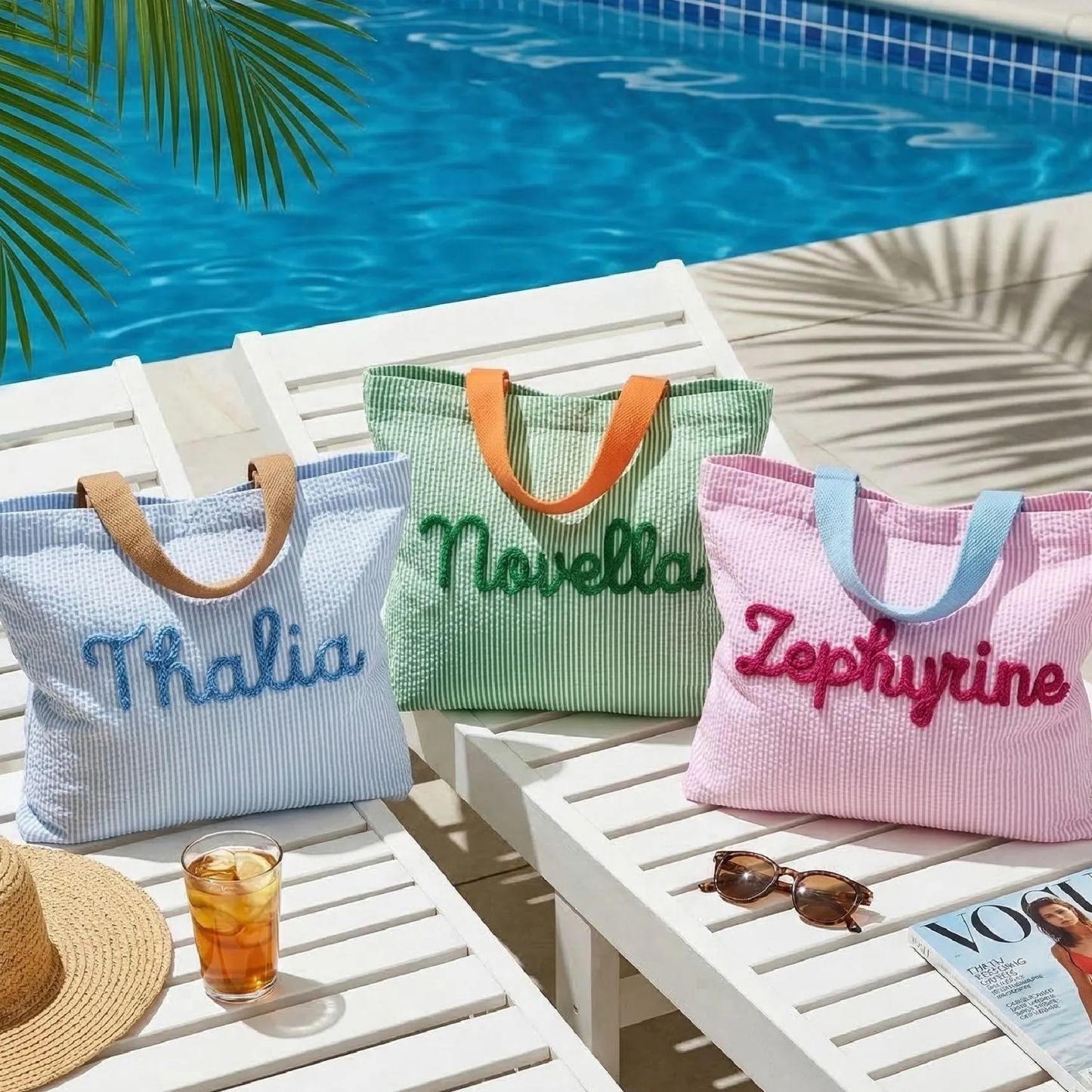 Personalized Beach Bag Custom Girls Trip Tote Bag