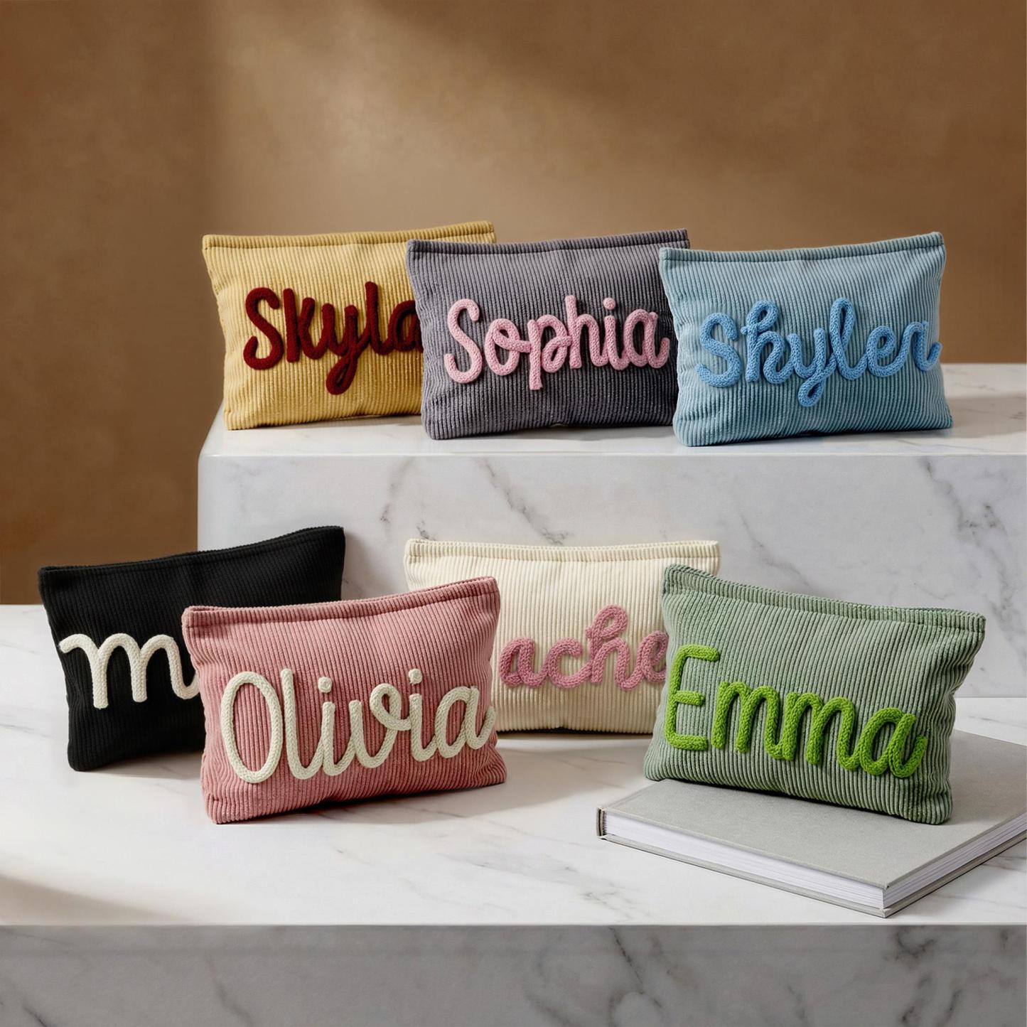 Personalized Bridesmaid Gift👝Custom Chenille Letter Makeup Bag