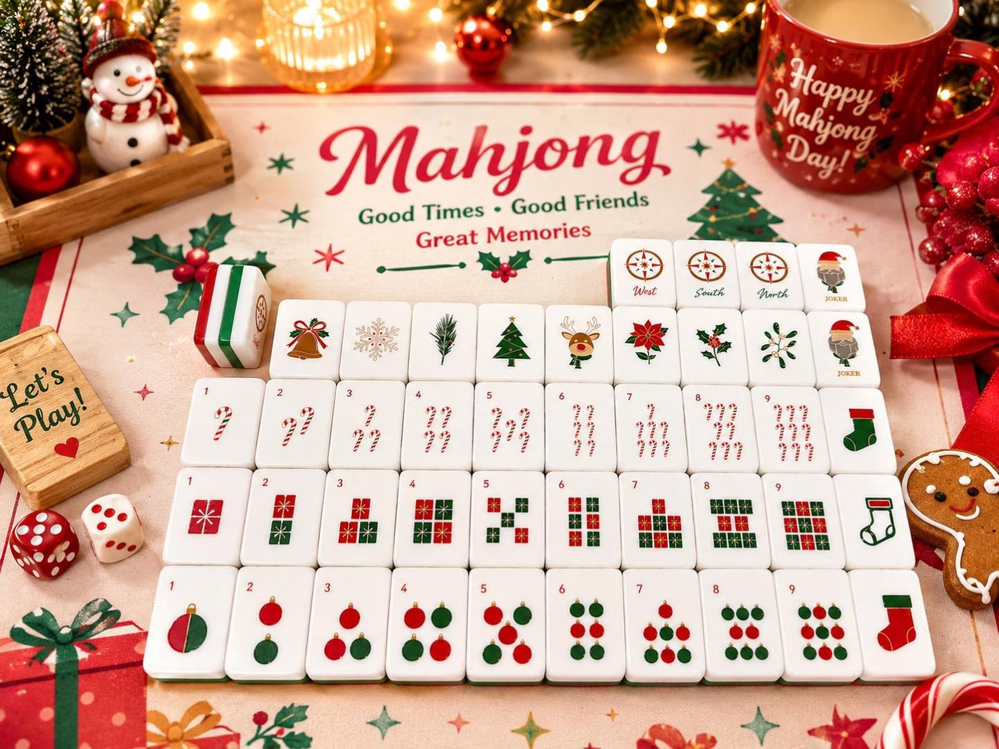 Christmas Cheer Mahjong Tiles