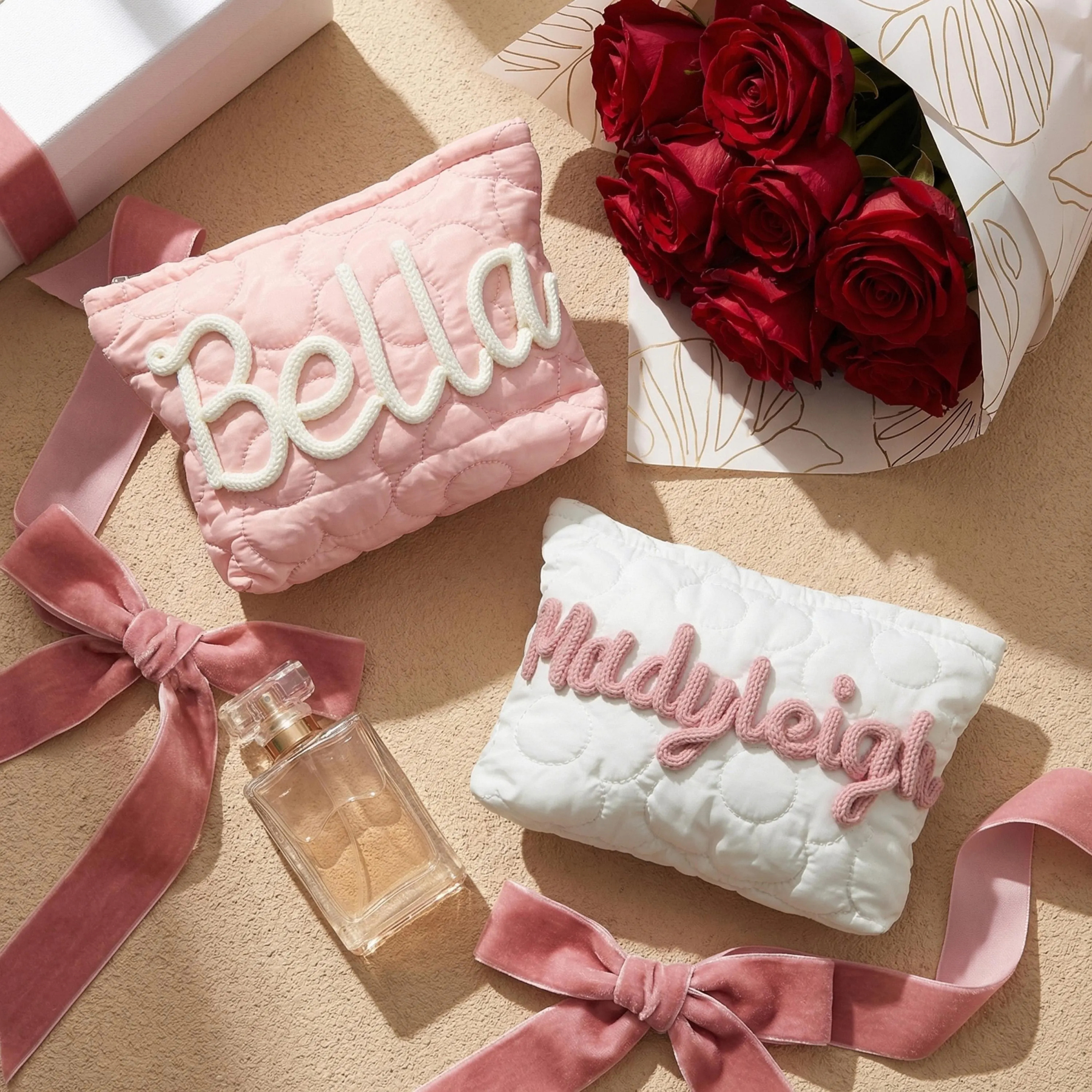 Personalized Quilted Makeup Bag