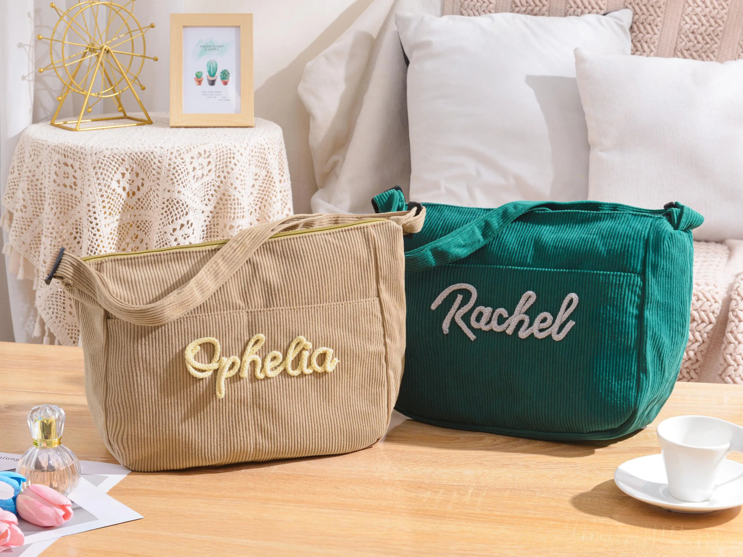 Personalized Retro Corduroy Bag