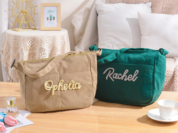 Personalized Retro Corduroy Bag