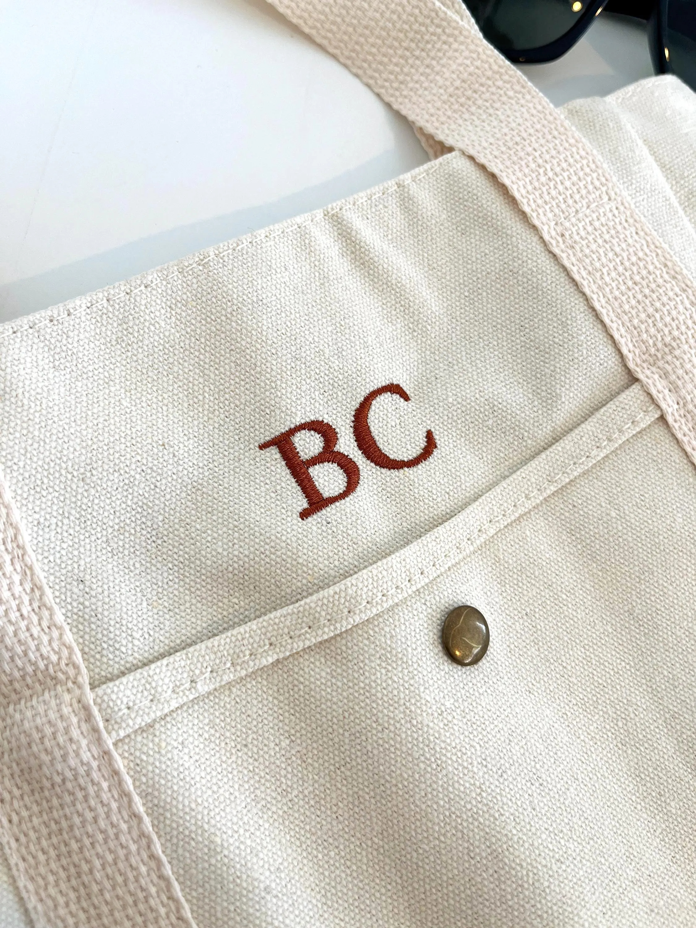 Personalized Embroidered Name Cotton Canvas Tote Bag