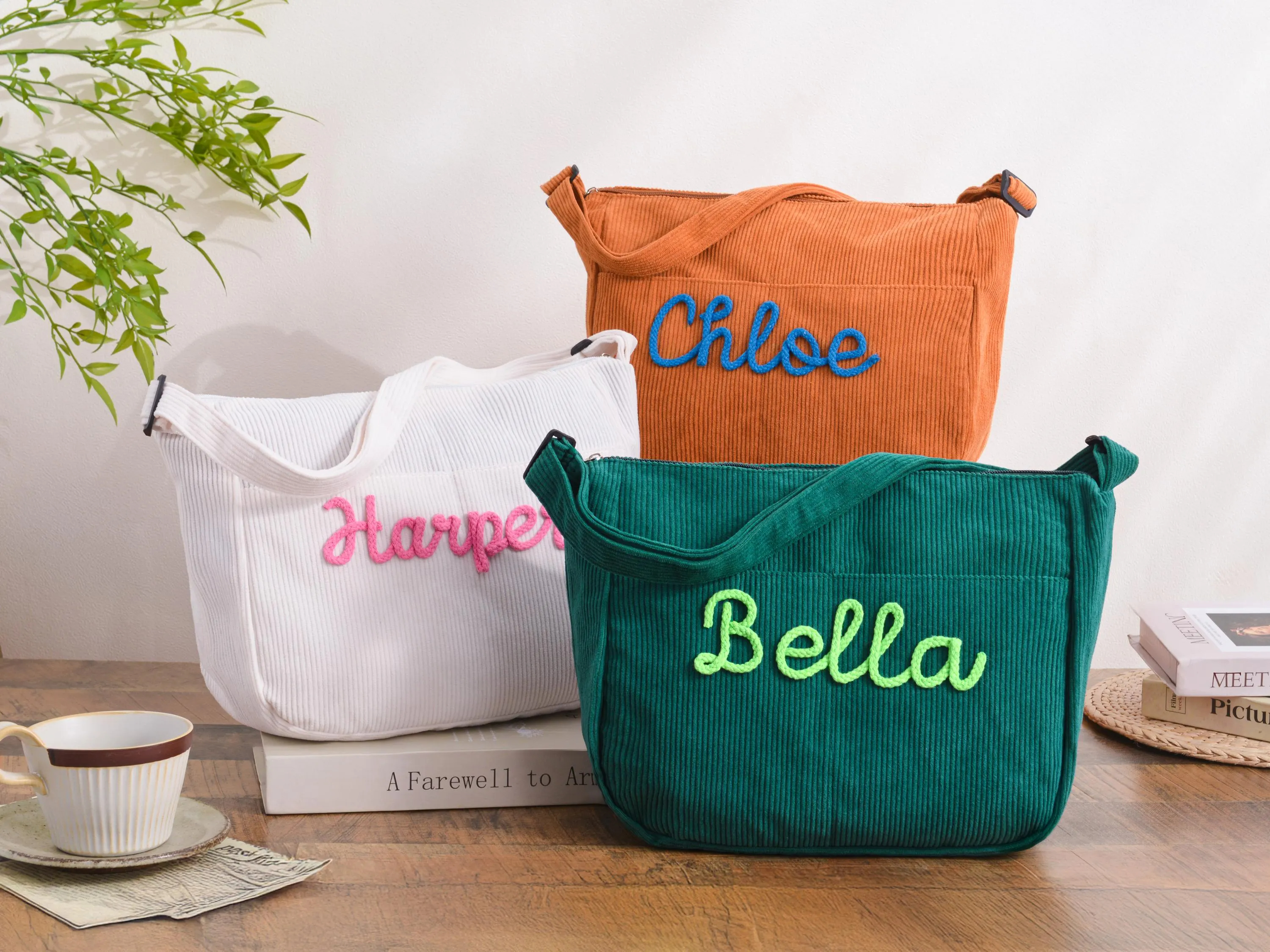 Personalized Corduroy Bag