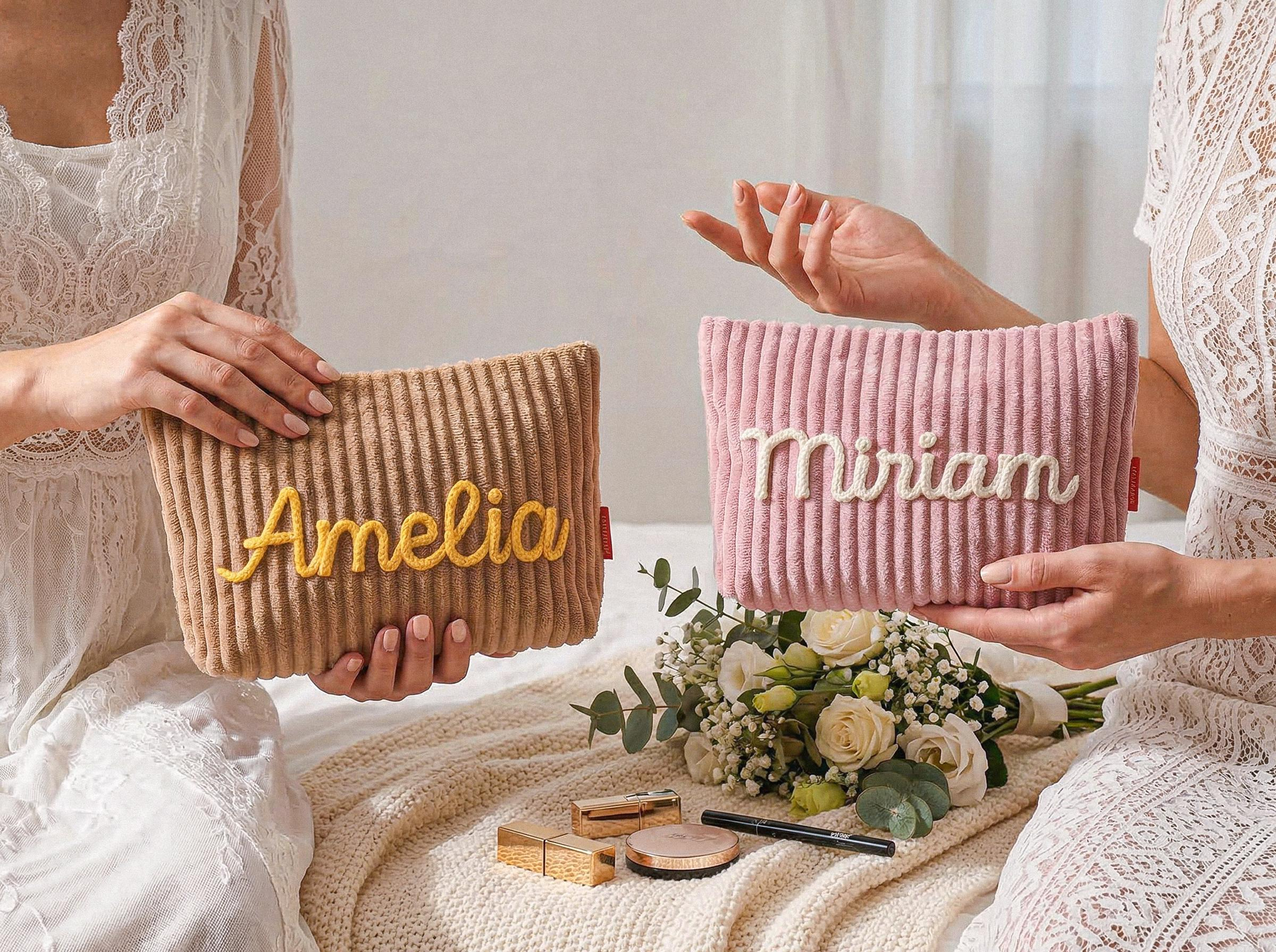 Personalized Name Corduroy Makeup Bag