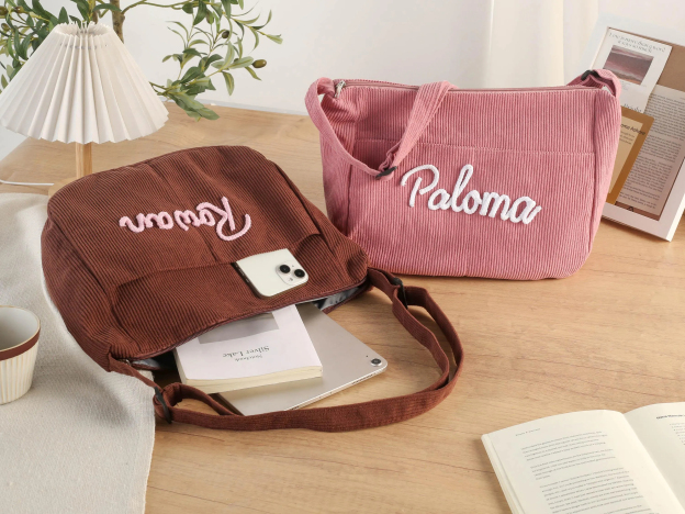 Personalized Retro Corduroy Bag