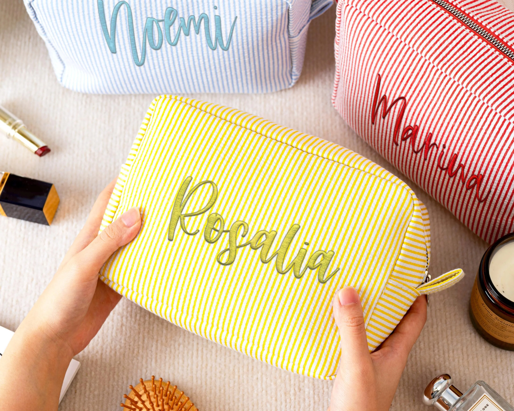Personalized Embroidered Makeup Bag with Name