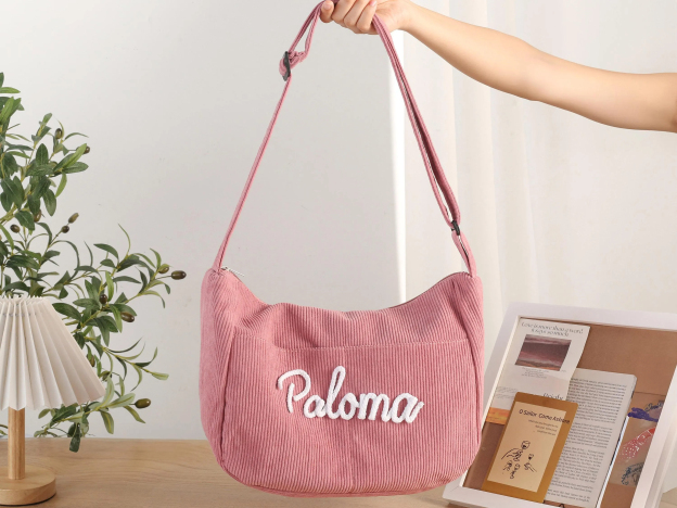 Personalized Retro Corduroy Bag
